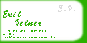 emil velner business card